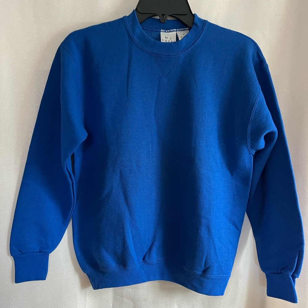 M.J. SOFFE Classic Unisex Royal Blue Crewneck Sweatshirt size Youth M. New